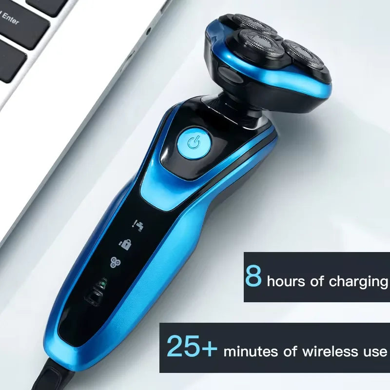 Rasoir Électrique 3-en-1 Étanche Rechargeable