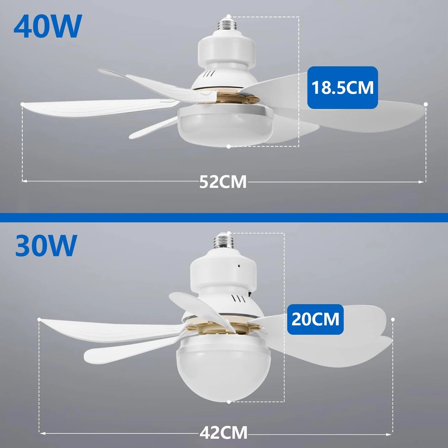 Plafonnier LED 40W avec ventilateur et télécommande