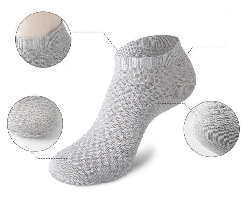 Lot de 5 Socquettes respirantes en fibre de bambou