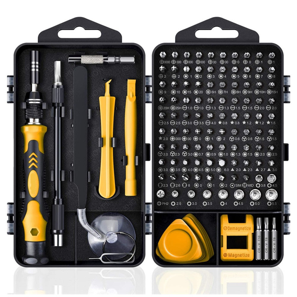 Kit de Réparation avec Tournevis Magnétique 115 en 1