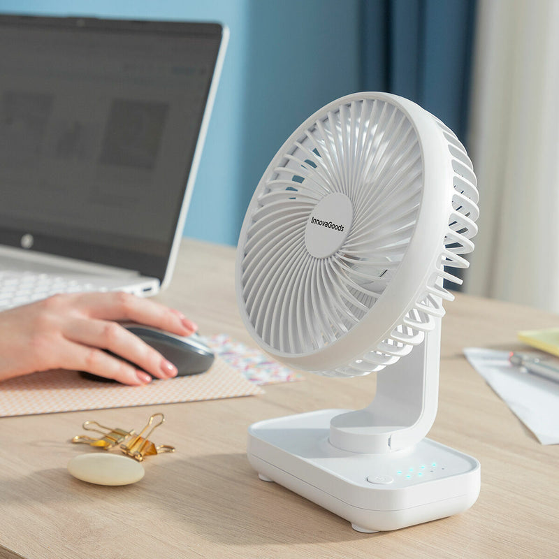 Ventilateur de Bureau Rechargeable Fanrec InnovaGoods Ø5,4'' 3600 mAh / 13,3 W