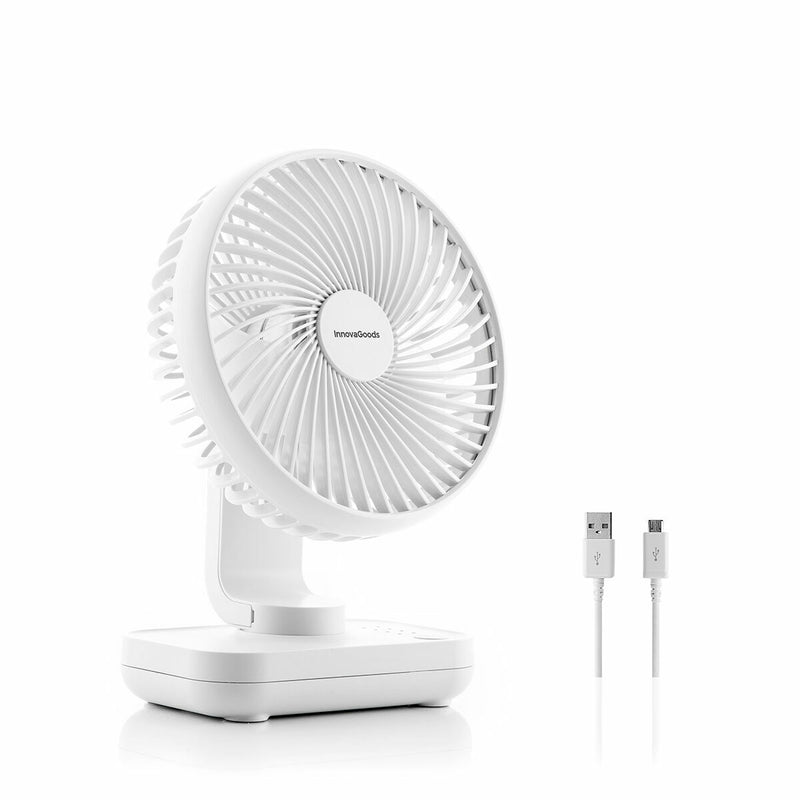 Ventilateur de Bureau Rechargeable Fanrec InnovaGoods Ø5,4'' 3600 mAh / 13,3 W