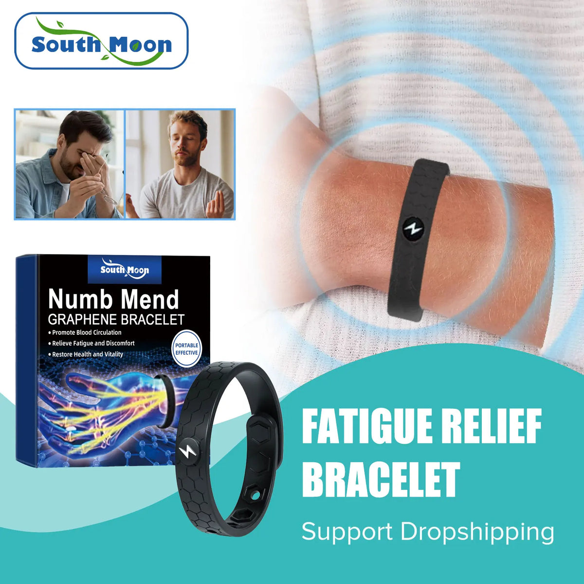 Bracelet Énergétique Réglable – Aide à Réduire la Sensation de Fatigue et d’Engourdissement – 1 ACHETÉ = 1 OFFERT