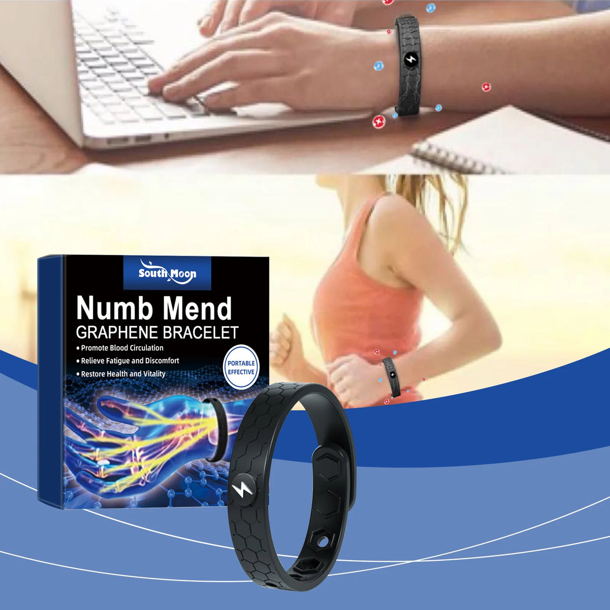 Bracelet Énergétique Réglable – Aide à Réduire la Sensation de Fatigue et d’Engourdissement – 1 ACHETÉ = 1 OFFERT