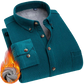 Chemise en velours côtelé avec intérieur chaud en polaire - Couleur unie