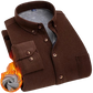 Chemise en velours côtelé avec intérieur chaud en polaire - Couleur unie