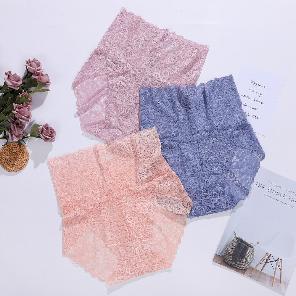 Lot de 2 Culottes Hautes Sexy en Dentelle