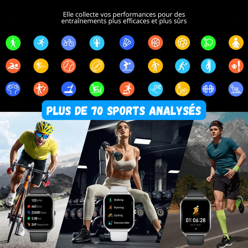 Montre Connectée Ultra Fine - Écran AMOLED HD 1.96"