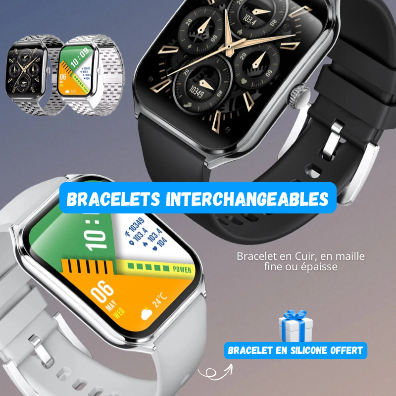 Montre Connectée Ultra Fine - Écran AMOLED HD 1.96"