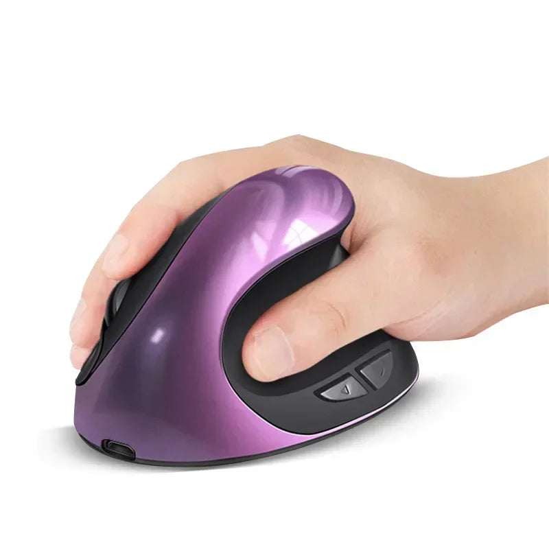 Souris verticale ergonomique sans fil rechargeable — 2.4G, USB, 1600 DPI, 6 boutons