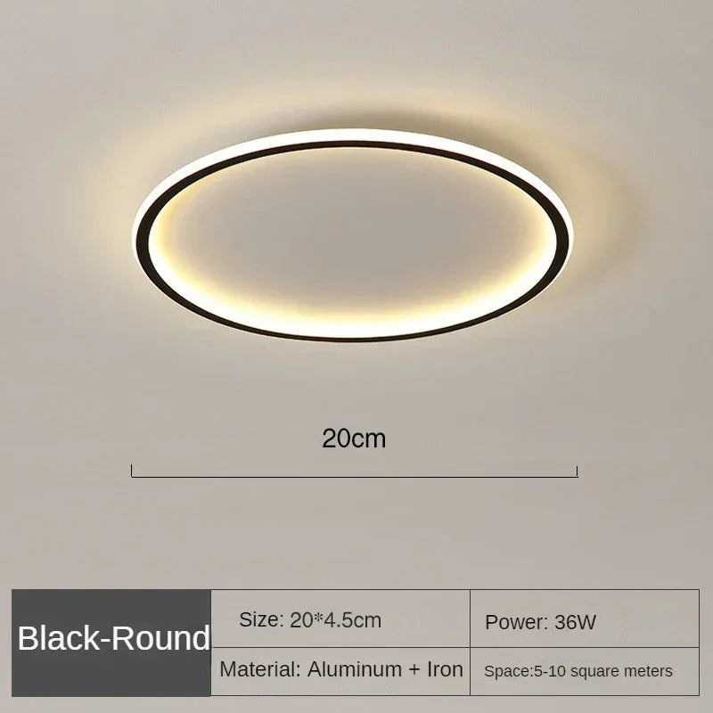 Plafonnier LED Circulaire Minimaliste pour Salon et Chambre — Design nordique élégant