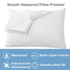 Lot de 2 Taies d'Oreiller Imperméable Hypoallergénique et anti-acariens