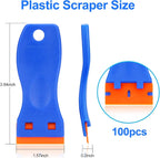Kit de 4 Grattoirs en Plastique + 100 Lames OFFERTES – Retrait d’Autocollants, Étiquettes & Peinture
