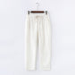 PANTALON EN COTON ET LIN POUR FEMME - TAILLE ÉLASTIQUE