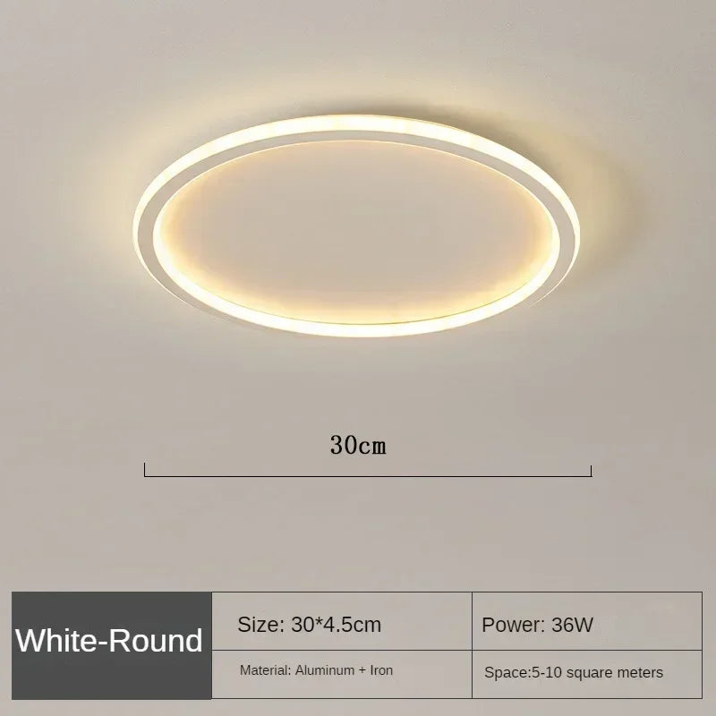 Plafonnier LED Circulaire Minimaliste pour Salon et Chambre — Design nordique élégant