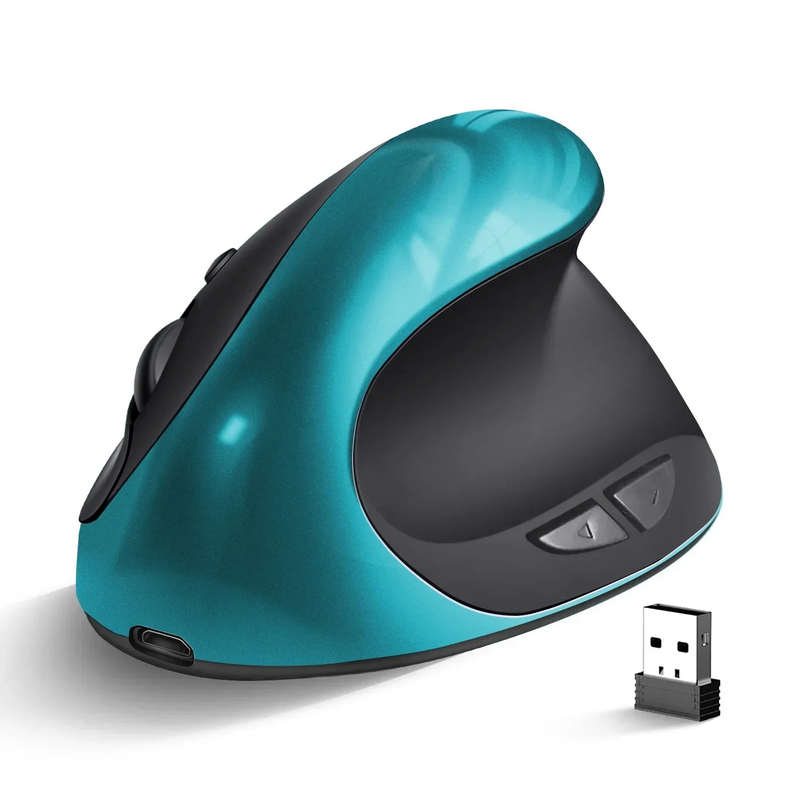 Souris verticale ergonomique sans fil rechargeable — 2.4G, USB, 1600 DPI, 6 boutons