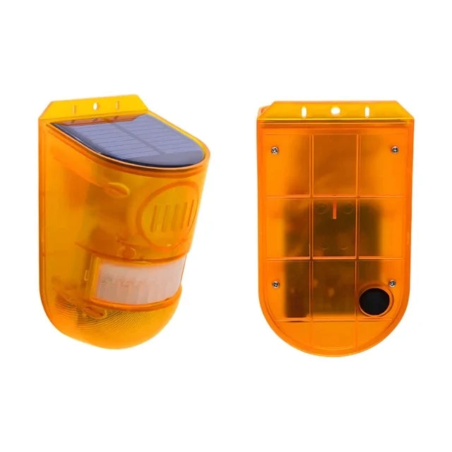 Alarme Solaire Extérieure 110 dB avec Détecteur de Mouvement Infrarouge – Sirène et Flash Stroboscopique, 4 Modes