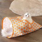 Tunnel Pliable pour Chat avec Souris et Balle – Sac Interactif pour Jeu et Stimulation