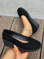 Ballerines Compensées pour Femme – Bout Rond, Semelle Souple et Confortable