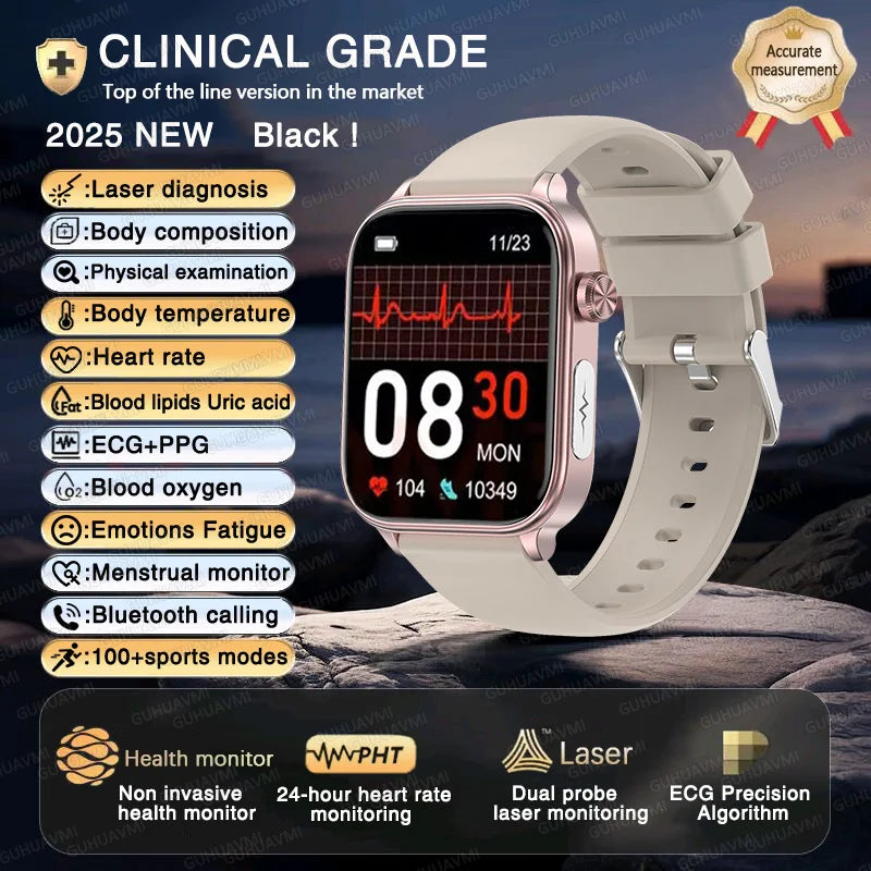 Montre Intelligente Santé – Rythme, Oxygène & Température