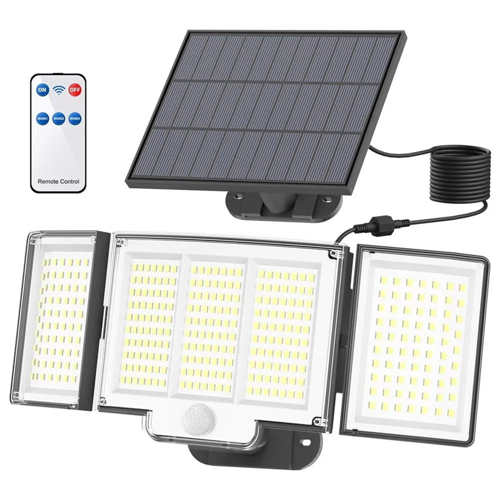 Lampe Solaire 348 LED Ultra Puissante - Télécommande