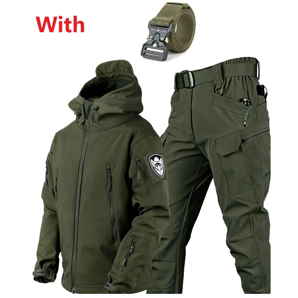 Ensemble Veste et Pantalon Militaire imperméable + Ceinture tactique OFFERTE