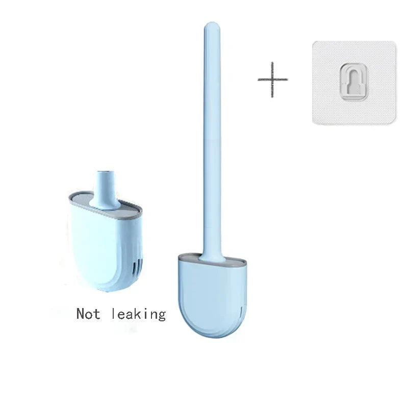 Kit Brosse de Toilette Silicone Souple + Brosse de Nettoyage