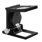 Loupe pliable Grossissement x10 avec règle et LED - Étui