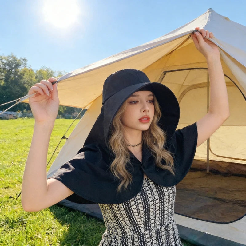 Sombrero de Sol extragrande para Mujer con Protección UV - Cobertura Completa