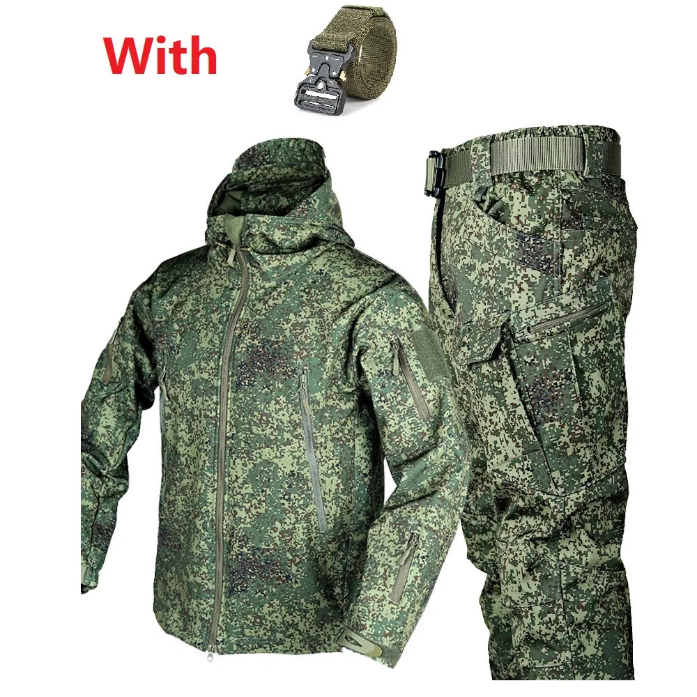 Ensemble Veste et Pantalon Militaire imperméable + Ceinture tactique OFFERTE