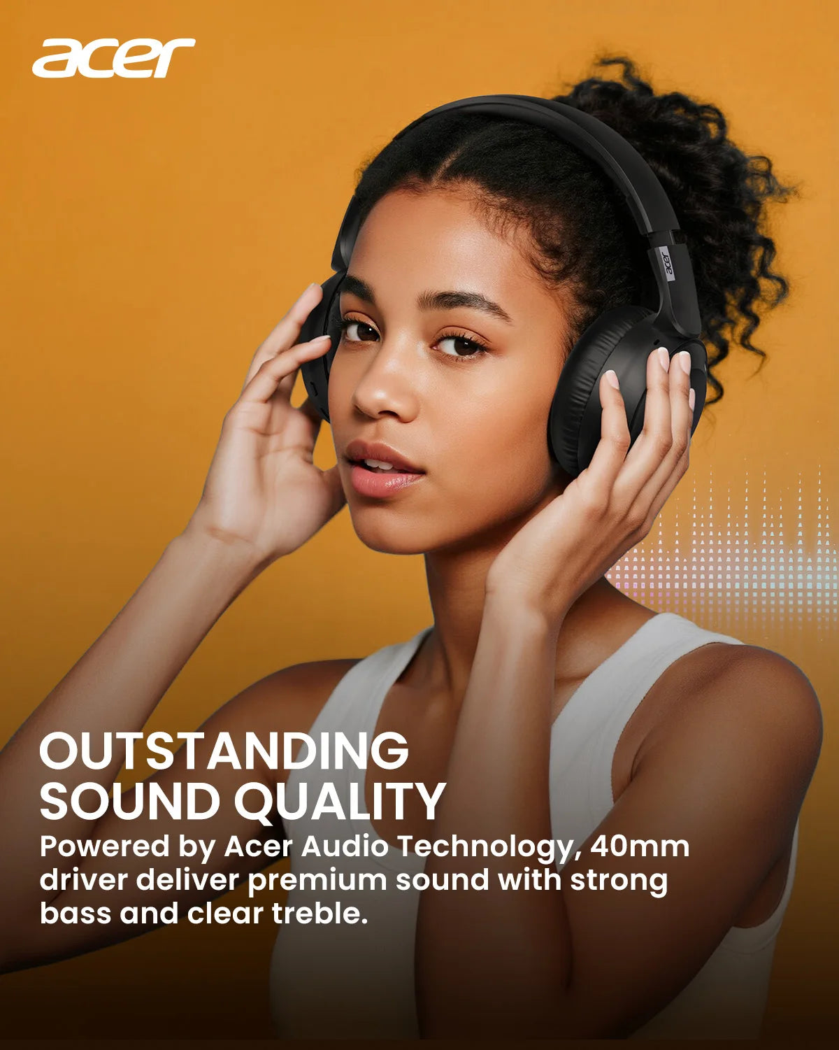 Casque Bluetooth ACER OHR205 – Pliable, Son HD + Réduction de Bruit & Longue Autonomie