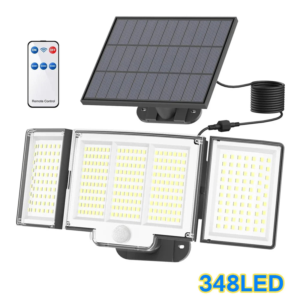 Lampe Solaire 348 LED Ultra Puissante - Télécommande