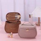 Trousse de Toilette en Cuir PU - Praticité & Grande Capacité