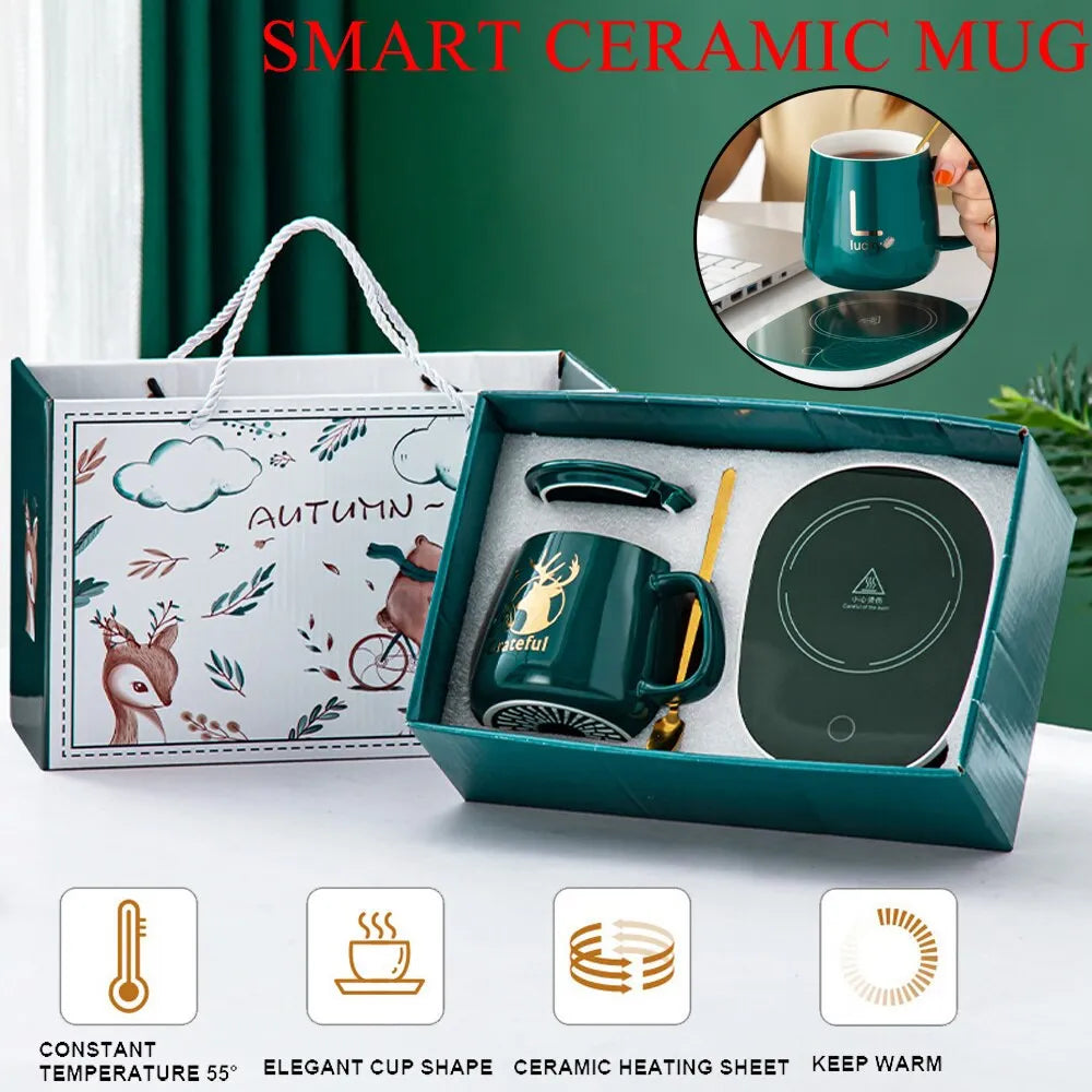 Ensemble Mug + Chauffe Tasse USB - Idée Cadeau