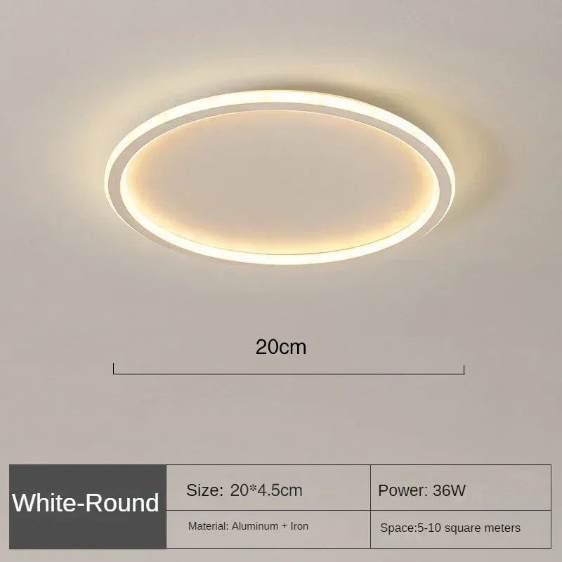 Plafonnier LED Circulaire Minimaliste pour Salon et Chambre — Design nordique élégant
