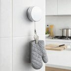 Porte-Serviette Mural Rétractable Auto-Adhésif — Lot de 2, Clip Inox, Salle de Bain & Cuisine