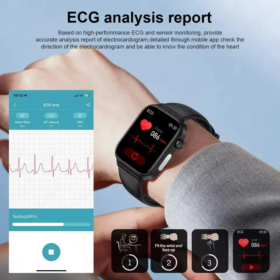 Montre Intelligente Santé – Rythme, Oxygène & Température