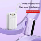 Powerbank Compact avec Câbles Intégrés - 4 en 1 50000mAh