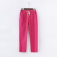 PANTALON EN COTON ET LIN POUR FEMME - TAILLE ÉLASTIQUE