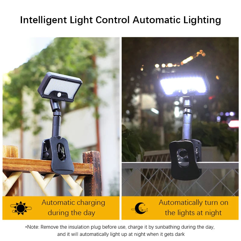 Lumière Solaire à Clip à Détecteur de Mouvement 360° & 4 Modes d'Éclairage