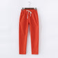 PANTALON EN COTON ET LIN POUR FEMME - TAILLE ÉLASTIQUE