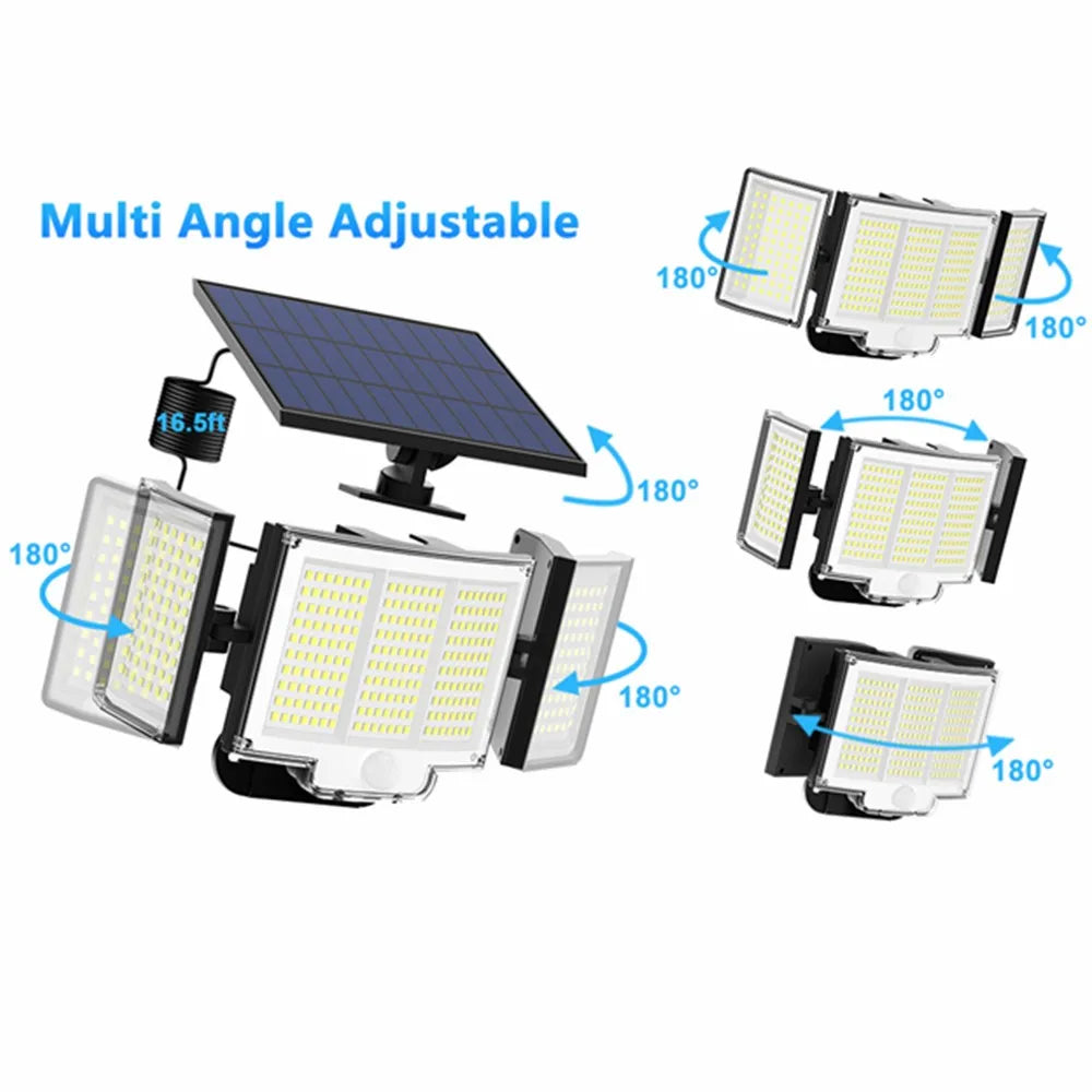 Lampe Solaire 348 LED Ultra Puissante - Télécommande