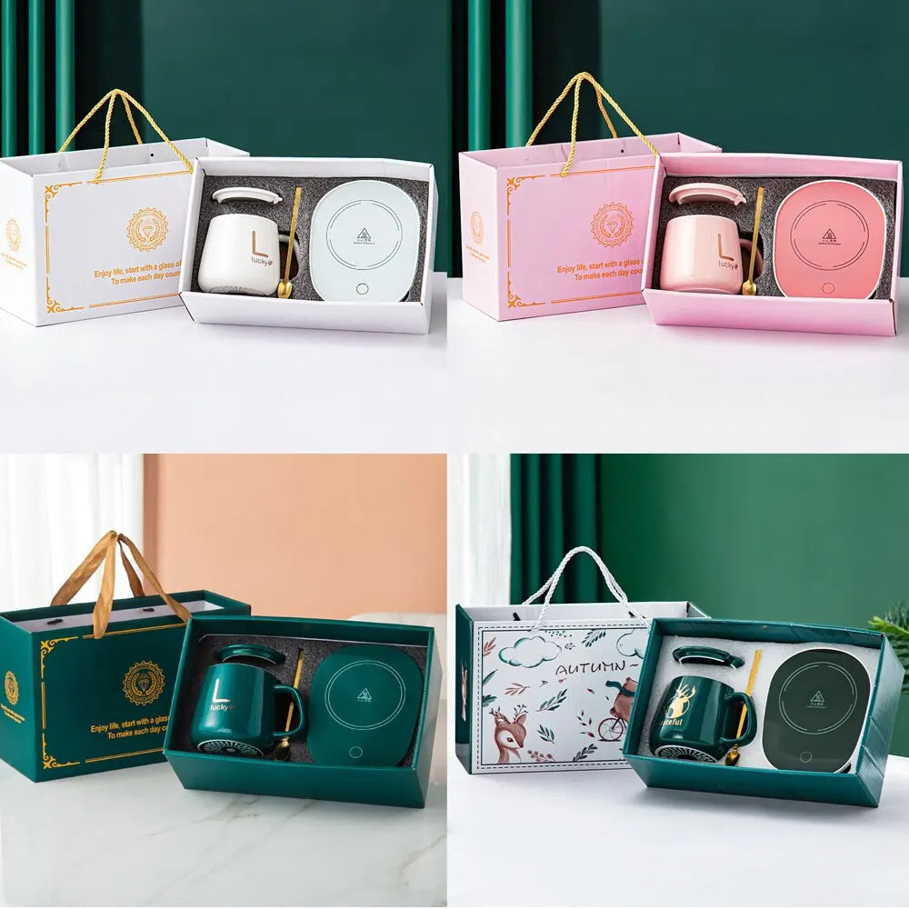 Ensemble Mug + Chauffe Tasse USB - Idée Cadeau