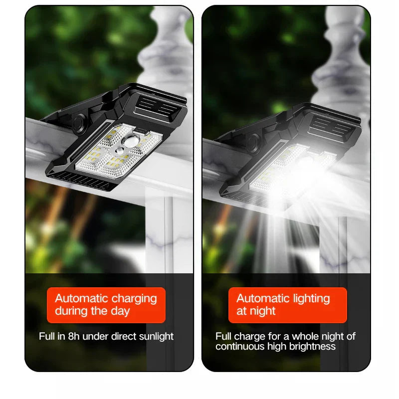 Lot de 4 Lampes Solaires à Clip à Détection de Mouvement
