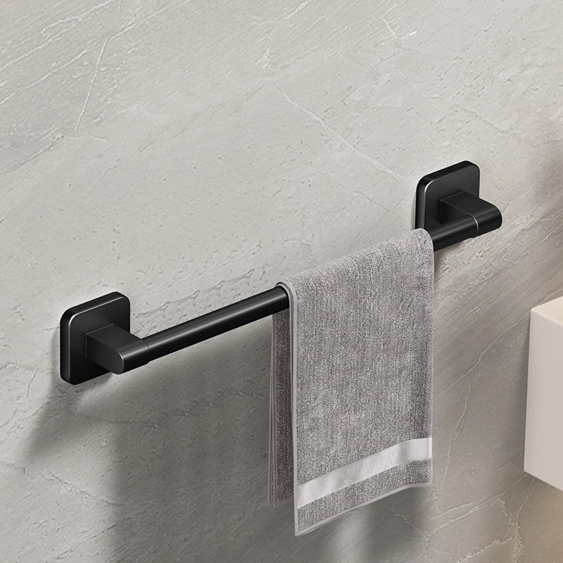 Barre Porte-Serviettes Auto-Adhésive – Noir Mat