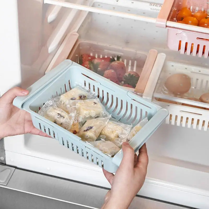 Tiroir Extensible pour Réfrigérateur – Fruits, Œufs & Snacks