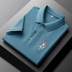 Polo en piqué de coton avec broderie joueur