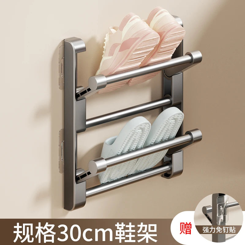 Range-Chaussures Mural Sans Perçage Pliable Gain de Place – 30 ou 50CM