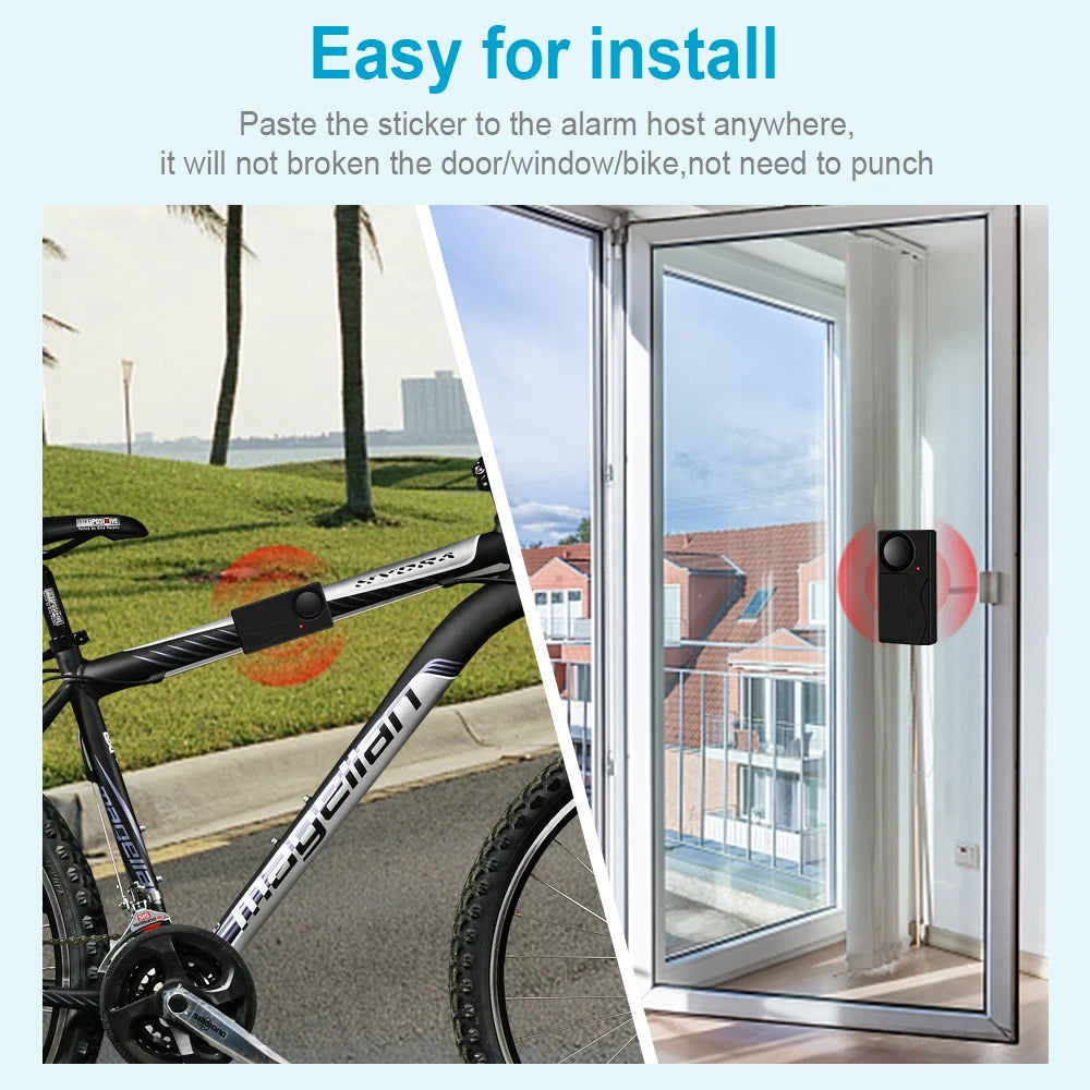 Alarme Antivol Sans Fil Vélo et fenêtre – 110 dB & Télécommande