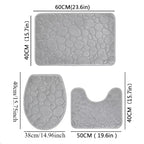 Set de 3 tapis de salle de bain WC absorbants antidérapants
